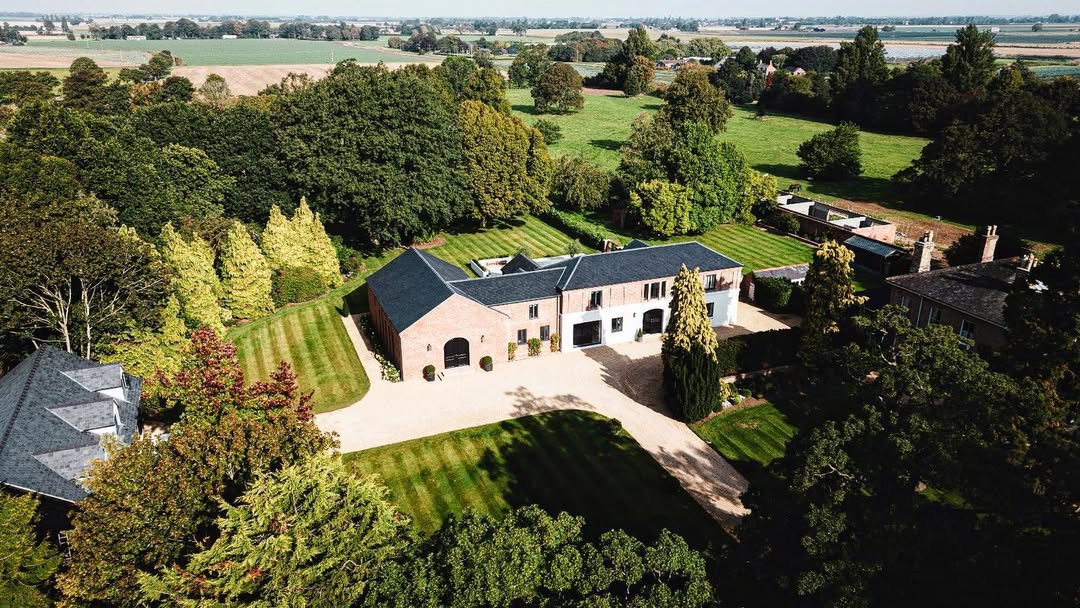 Aerial view of The Grange Leverton grounds